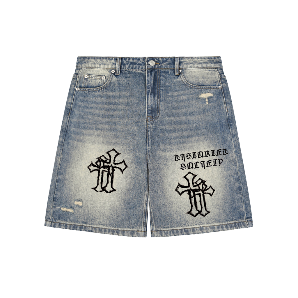 Double Cross Distrorted Society Jorts