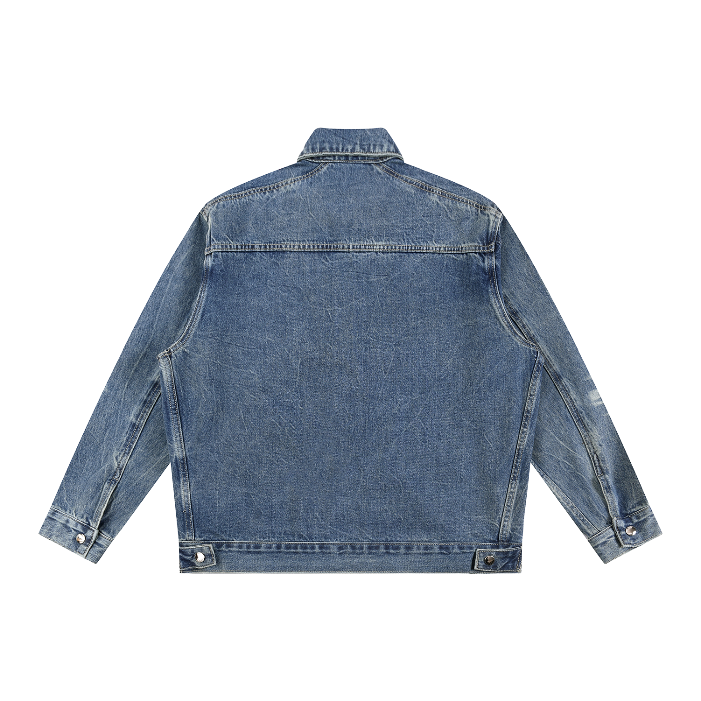 Distorted Denim Zip Up