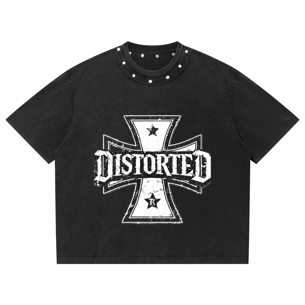 DISTORTED STUDED TEE